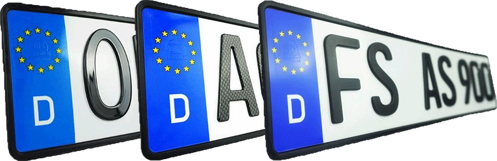 Deutsche 3D-Kennzeichen, fertig zugelassen
